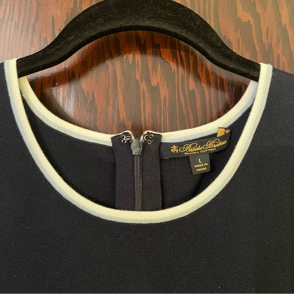 Brooks Brothers Navy Knit Suit Sheath Dress Jacket sz Large - Picture 4 of 10